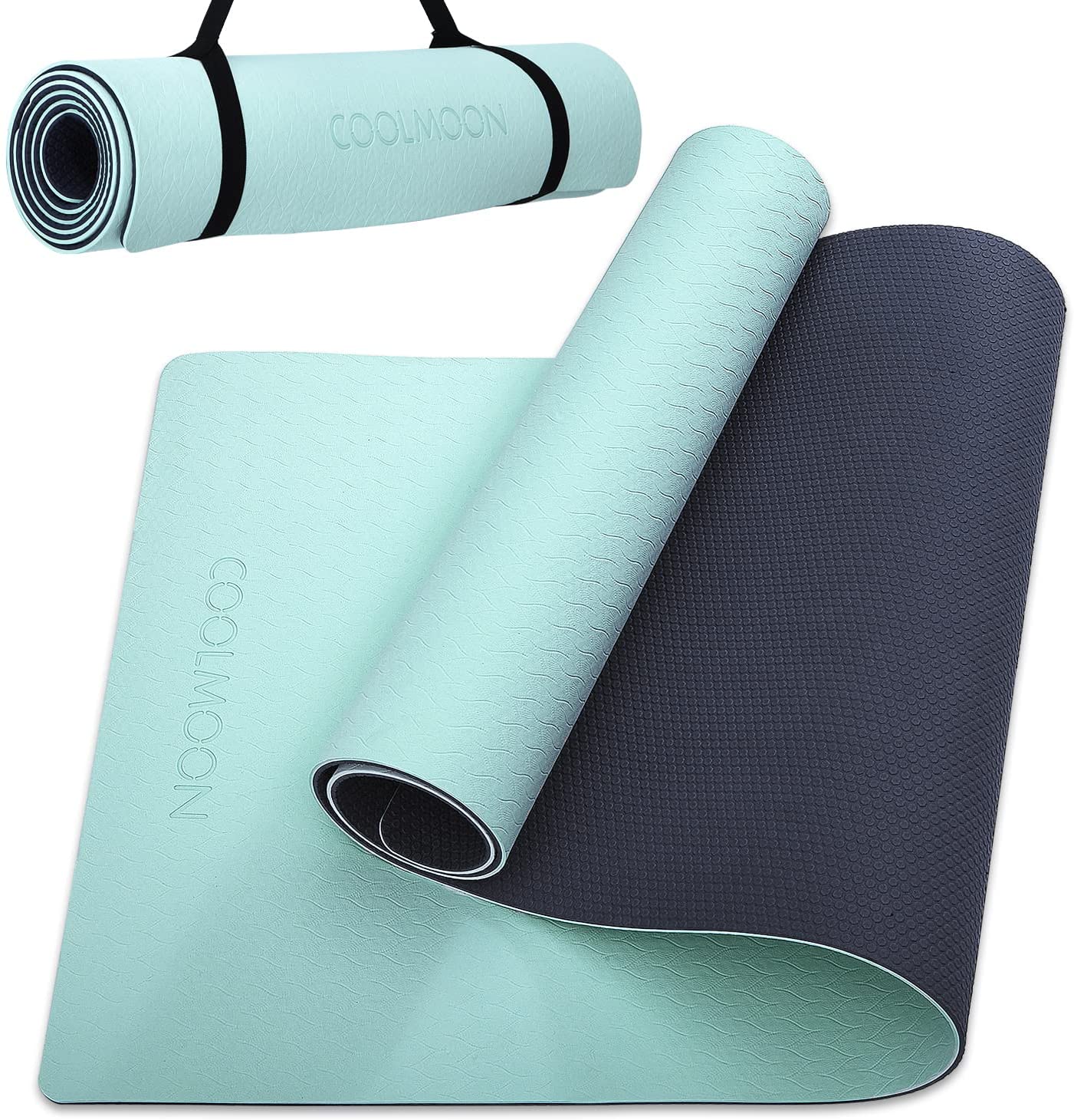 COOLMOON 1/4 Inch Extra Thick Yoga Mat Double-Sided Non Slip