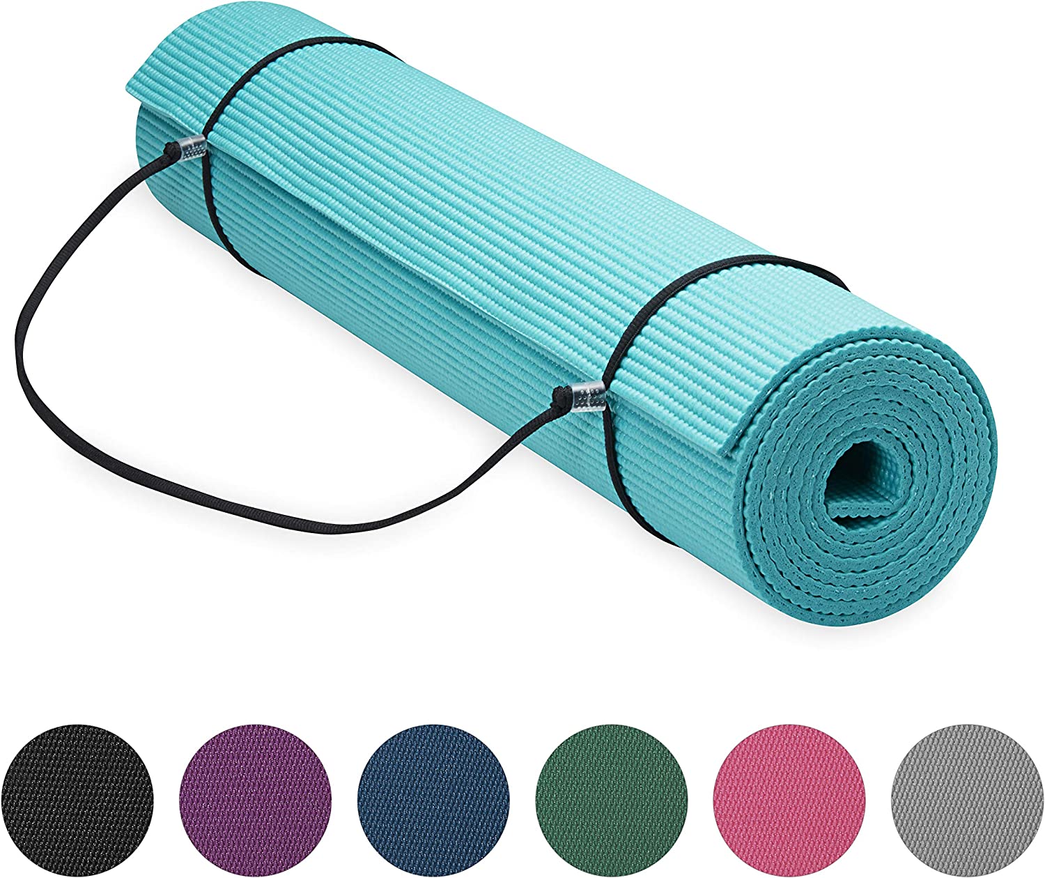 Gaiam Essentials Premium Yoga Mat with Yoga Mat Carrier Sling 