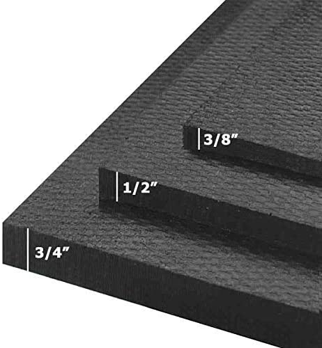 American Floor Tiles - Heavy Duty Stall Tiles - Stable/Horse Tiles - Thick, Durable Rubber Flooring Solid Black 6' x 6' Set 1/2" Thick (9 Tiles Total)